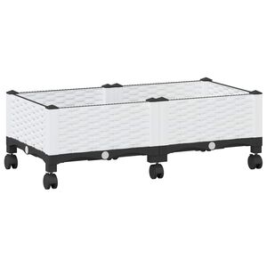 vidaXL Hagekrukke med hjul Hvit 80 x 40 x 33 cm PP