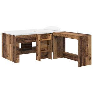 vidaXL Barneseng med skrivebord 2 stk. Gammelt tre Konstruert tre