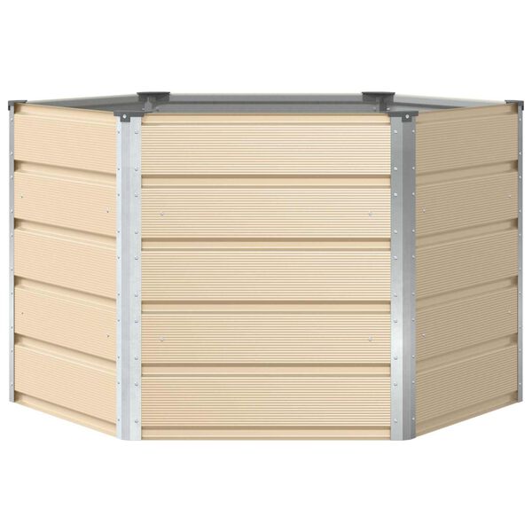 vidaXL Plantekassed Elfenben 129 x 129 x75 cm St&aring;l