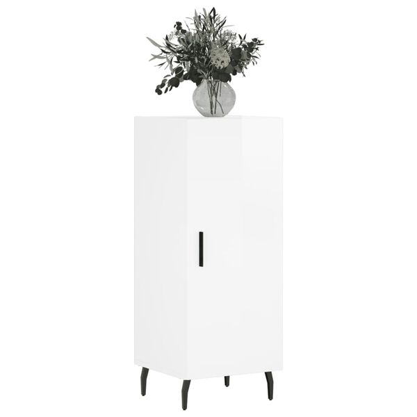 vidaXL Skjenk h&oslash;yglans hvit 34,5x34x90 cm konstruert tre