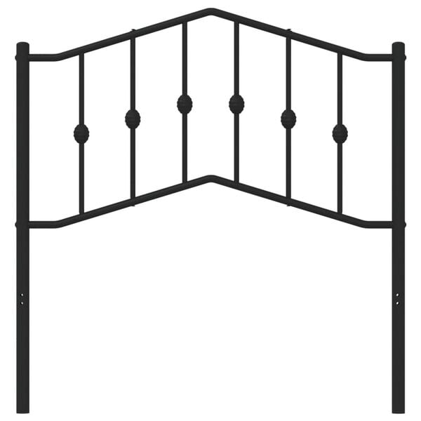 vidaXL Utskiftbar sengegavl i metall svart 90 cm