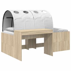 vidaXL Seng med Tunnel 3 stk. Artisian Eik og Hvit Konstruert tre