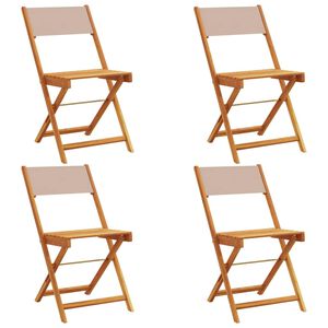 vidaXL Klappstoler 4 stk. taupe stoff og heltre
