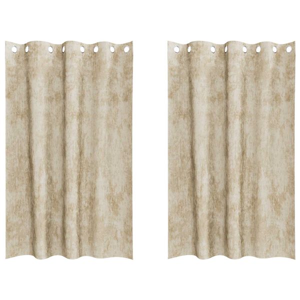 vidaXL Fl&oslash;yel Gardiner med gardiner 2 pcs Krem 175 x 140 cm Fl&oslash;yel