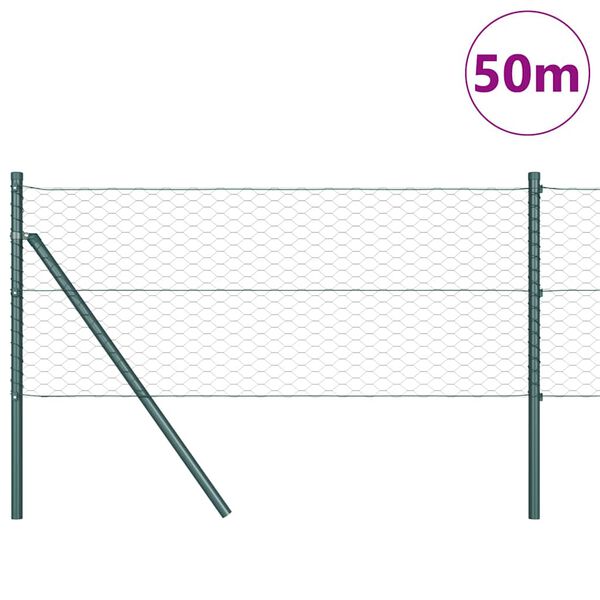 vidaXL Gjerdep&aring;le gr&oslash;nn 50 x 0,6 m (36 mm netting) St&aring;l og PVC