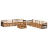 vidaXL Utend&oslash;rs sofa-sett 9 pcs Naturlig Solid akasietre