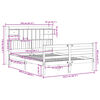 vidaXL Seng med bokhylle uten madrass 150x200 cm heltre furu
