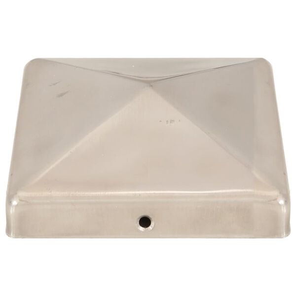 vidaXL Gjerdestolpehatter pyramide 6 stk rustfritt st&aring;l 101x101 mm