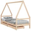 vidaXL Barnesengeramme med skuffer 80x200 cm heltre furu