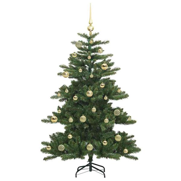 vidaXL Kunstig sammensatt juletre med 150 LED gr&oslash;nn 150 cm PVC og st&aring;l