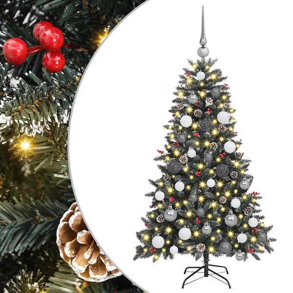 vidaXL Kunstig juletre med 150 LED gr&oslash;nn 120 cm PVC og plast og st&aring;l