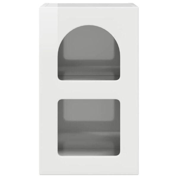 vidaXL Nattbord H&oslash;yglanset hvit 29,5 x 35 x 50 cm Konstruert tre