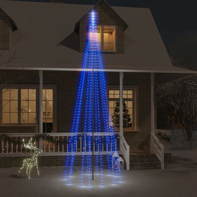 vidaXL Juletre på flaggstang 732 LED blå 500 cm