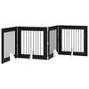vidaXL Foldbar hundegitter med stativer 4 stk. Svart eik 321 cm
