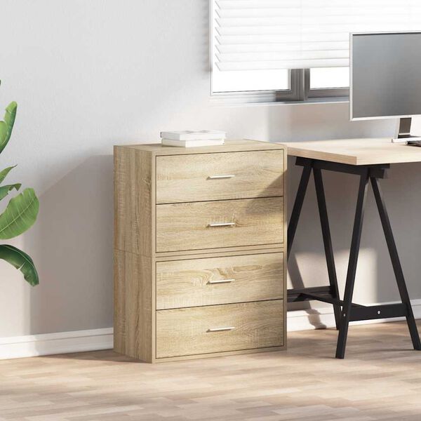 vidaXL Skap med 2 skuffer 2 stk sonoma eik 60x31x40 cm konstruert tre