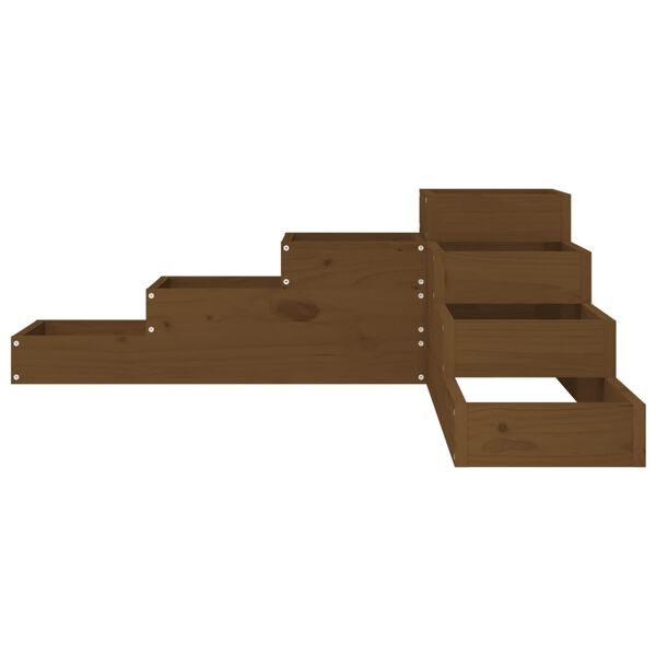 vidaXL Hageplantekasse 4 niv&aring; 106x104,5x36 cm honningbrun heltre furu