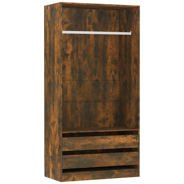 vidaXL Garderobe r&oslash;kt eik 100x50x200 cm konstruert tre