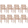 vidaXL Bataviastoler 8 stk hvitvasket heltre teak