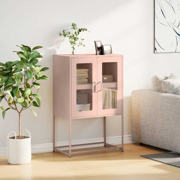 vidaXL Highboard Rosa 68x39x107 cm Stål