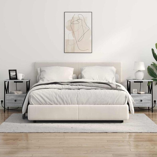 vidaXL Nattbordskap Gr&aring; Sonoma 41,5 x 40,5 x 55 cm Konstruert tre