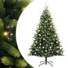 vidaXL Kunstig leddet juletre med 300 LED-lamper Gr&oslash;nn 210 cm