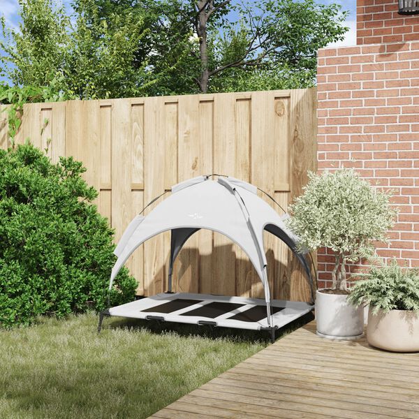 vidaXL Hundeseng S&oslash;lvgr&aring; 122 x 93 x 106,5 cm St&aring;l