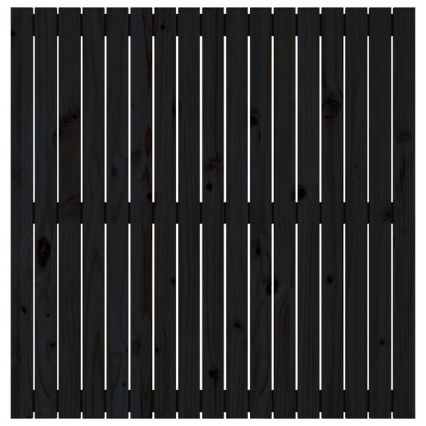 vidaXL Veggmontert sengegavl svart 108x3x110 cm heltre furu