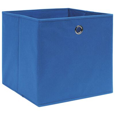 vidaXL Oppbevaringsbokser 4 stk ikke-vevet stoff 28x28x28 cm blå