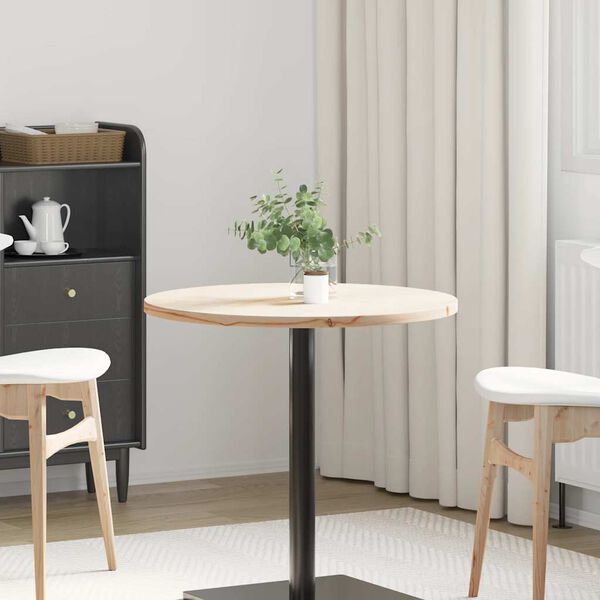 vidaXL Bordplate &Oslash;70x2,5 cm heltre furu