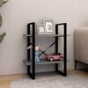 vidaXL Bokhylle 2 nivåer grå 60x30x70 cm heltre furu