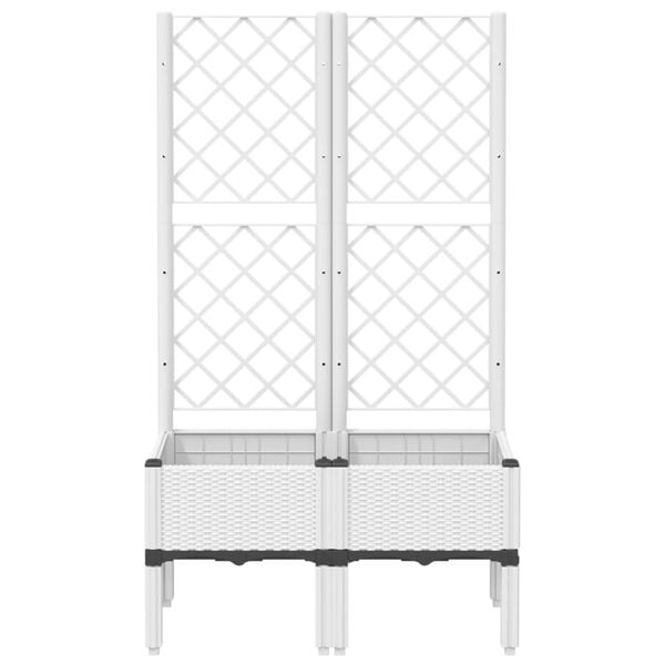 vidaXL Plantekasse med espalier hvit 80x40x142 cm PP