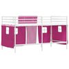 vidaXL Kiddos Loft Senge Ramme med Gardiner Hvit og Rosa 107 x 200 cm