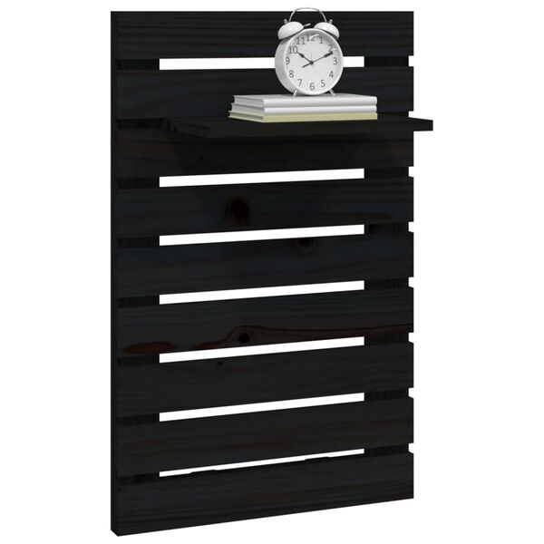 vidaXL Vegghyller 2 stk svart heltre furu