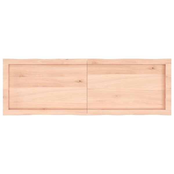 vidaXL Bordplate 140x60x(2-6) cm ubehandlet heltre eik naturlig kant