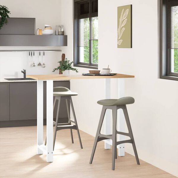 vidaXL Barbordben hvite 2 stk 60x(110-111) cm st&aring;l