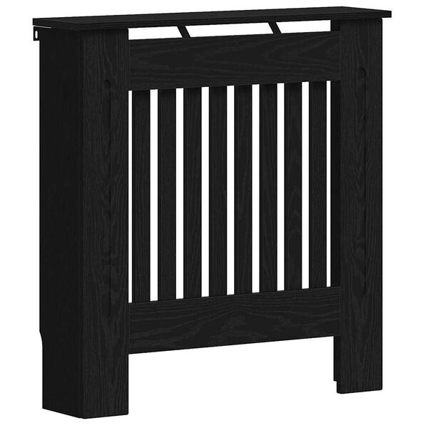 vidaXL Radiator Deksel Svart Eik 78 x 19 x 81,5 cm Konstruert tre