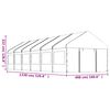 vidaXL Paviljong med tak hvit 13,38x4,08x3,22 m polyetylen