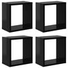 vidaXL Vegghyller kubeformet 4 stk h&oslash;yglans svart 26x15x26 cm