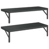 vidaXL Vegghyller 2 stk 75x30 cm svart rustfritt st&aring;l