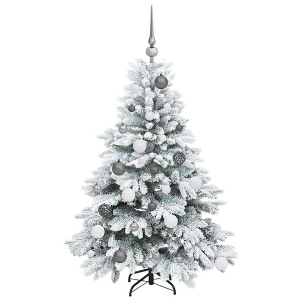 vidaXL Kunstig juletre med 150 LED med stativ Hvit 120 cm PE og PVC