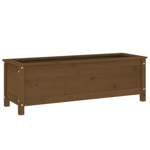 vidaXL H&oslash;ybed for hage honningbrun 119,5x40x39 cm heltre furu
