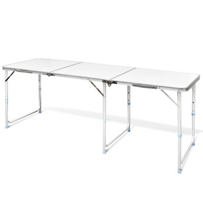 Sammenleggbart campingbord høydejusterbar aluminium 180 x 60 cm