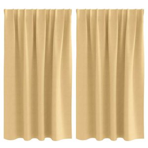 vidaXL Mørkleggende Gardiner med Ringer 2 pcs Beige 140 x 140 cm