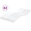 vidaXL Skummadrasser 2 stk hvit 90x200 cm 7-Zone hardhet 20 ILD