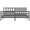 vidaXL Sengeramme grå heltre 200x200 cm