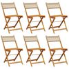 vidaXL Klappstoler 6 stk. beige polyrotting og heltre