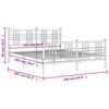 vidaXL Sengeramme i metall med hode- og fotgavl hvit 160x200 cm