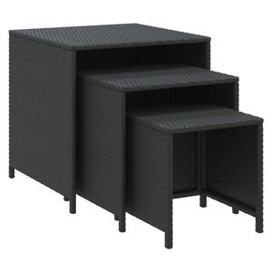vidaXL Stablebord 3 stk svart polyrotting