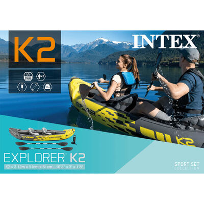 Intex Oppblåsbar kajakk Explorer K2 312x91x51 cm 68307NP