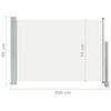 vidaXL Uttrekkbar sidemarkise 80x300 cm kremhvit